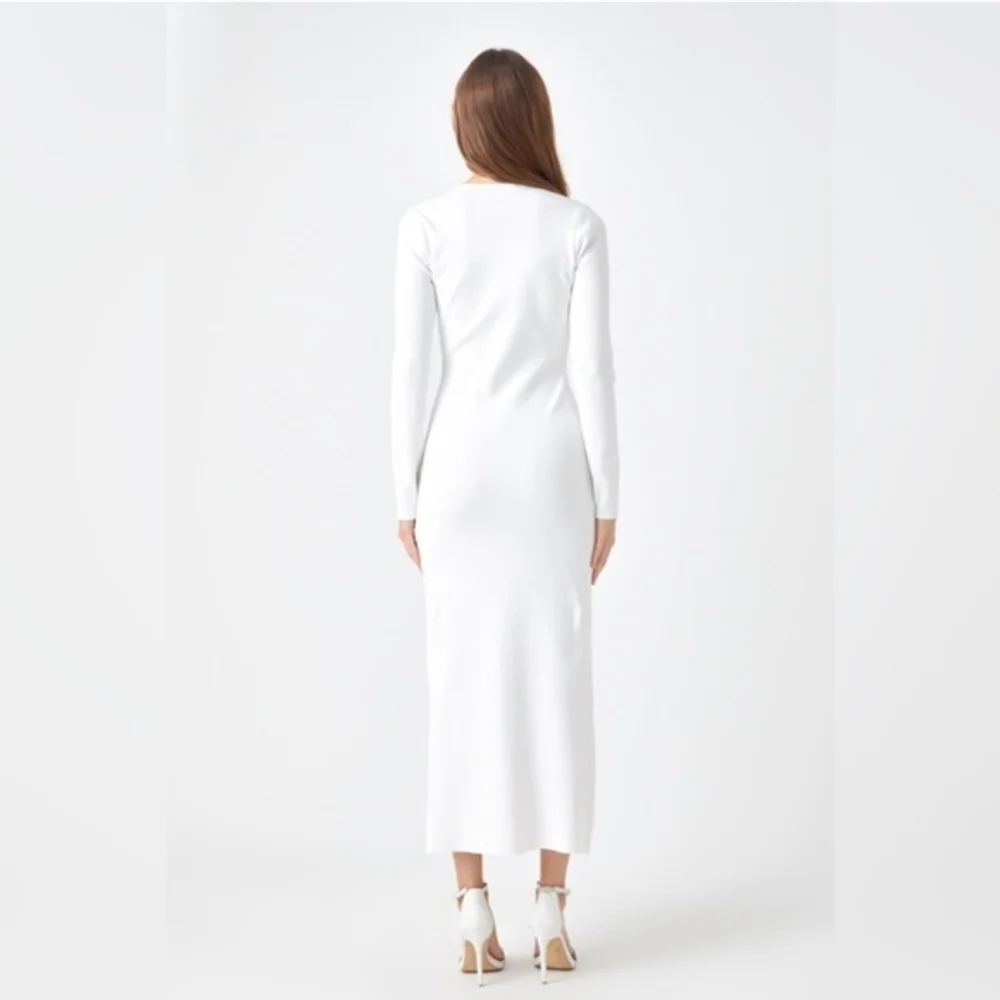 Endless Rose Cut Out Knitted Long Sleeve Maxi Dress - Picture 4 of 6